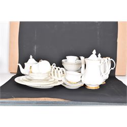 Royal Albert Val D'or part tea and dinner service, including two coffee pots, two teapots, milk jug, covered sucrier etc together with matching items 