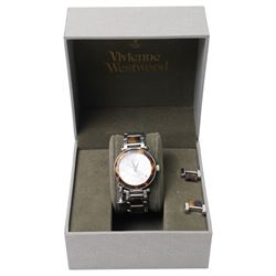 Vivienne Westwood ladies quartz orb wristwatch, on stainless steel strap, boxed