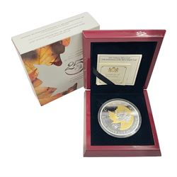 Royal Canadian Mint 2013 '25th Anniversary of the Silver Maple Leaf' fine silver fifty dollar coin, cased with certificate