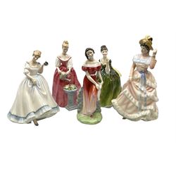 Five Royal Doulton figures comprising 'Sharon', 'Alexandra', 'Fleur',  'Paula' and 'Jemma' (5)