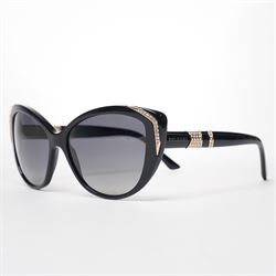 Bulgari - pair of oversized cat-eye sunglasses, with gradient tinted lenses in a black fra...