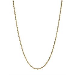 9ct gold rope twist link necklace chain, hallmarked