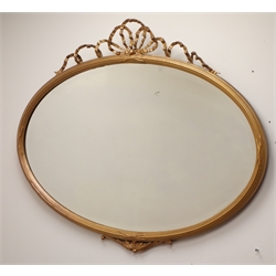  Oval gilt framed mirror, W89cm, H72cm  