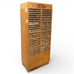 Sylko display cabinet, with fifty drawers with glass fronts, each drawer divided into eigh...