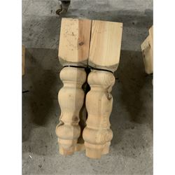 Six sets of four turned pine coffee table legs - THIS LOT IS TO BE COLLECTED BY APPOINTMENT FROM THE OLD BUFFER DEPOT, MELBOURNE PLACE, SOWERBY, THIRSK, YO7 1QY