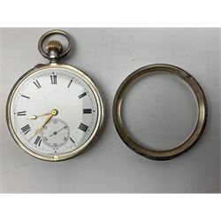 Early 20th century silver open face lever pocket watch by J W Benson London, No. 3006003, case by Arthur Baume & Son, Birmingham import mark 1918 