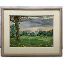 Mike Gunnell (British 20th Century): 'Hall Garth Park - Hornsea', pastel signed, titled verso 26cm x 37cm; English School (Contemporary): A Squirrel's Feast, pastel indistinctly signed 34cm x 25cm (2)