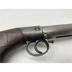 Early 20th century BSA Improved Model D .177 cal. air rifle, with underlever action, top-loading, walnut stock with chequered semi-pistol grip, serial no.46481, L100cm overall NB. AGE RESTRICTIONS APPLY TO THE PURCHASE OF AIR WEAPONS.