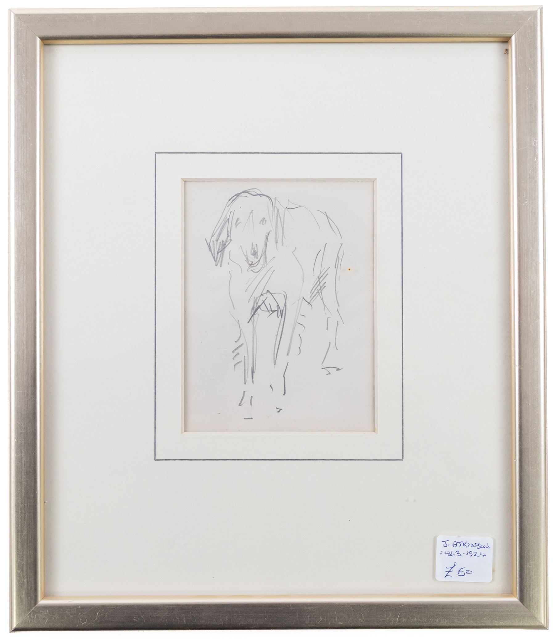 John Atkinson (Staithes Group 1863-1924): Studies of Dogs, two pencil sketches unsigned 7.5cm x 12cm 