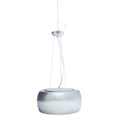 Schuller Valencia contemporary mirrored glass pendant ceiling light, with internal crystal...