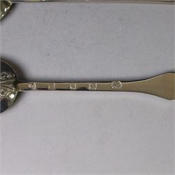 Two Late 20th century silver spoons, each with Queen Elizabeth II Coronation hallmark for C J Vander Ltd, London 1952 & 1953, L16cm