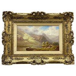 Walter J Watson (British 1879-c1937): 'On the Glaslyn - North Wales', oil on canvas signed, titled and further signed verso 19cm x 32cm  
Provenance: private collection; with James Alder Fine Art, Hexham