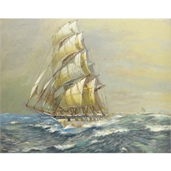  Colin Verity (British 1924-2011): Clipper Ship in Full Sail, oil on board signed 59cm x 75cm  DDS - Artist's resale rights may apply to this lot    