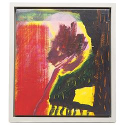 Gillian Ross Kelsey (British 1935-2025): Abstract Tree, acrylic on canvas unsigned 46cm x 41cm