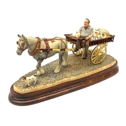 A limited edition Border Fine Arts figure group, Pot Cart, model no B1015 by Ray Ayres, 218/600, on wooden base, figure L31cm, with accompanying certificate.