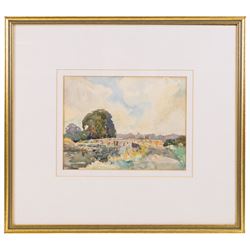 Rowland H Hill (Early 20th century): The Lock, watercolour signed 18cm x 24cm