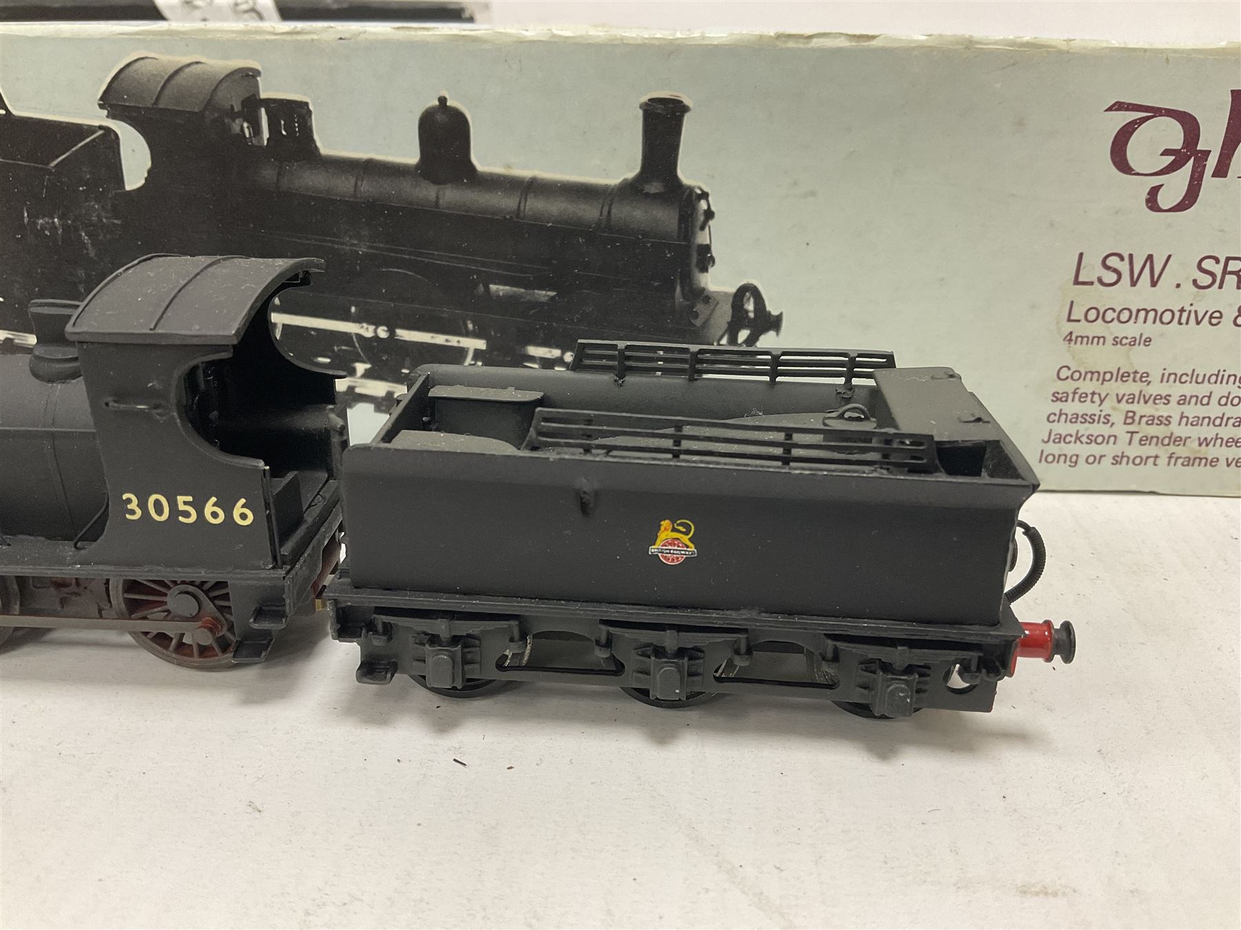 ‘00’ gauge - two kit built steam locomotive and tenders comprising Class 0395 Jumbos 0-6-0 no.30566 finished in BR black; Class C2X Large Vulcans 0-6-0 no.32434 finished in BR black; both with DJH Models boxes (2) 