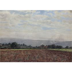 John Dobby Walker (British 1863-1925): Across the Furrows, watercolour signed 27cm x 37cm