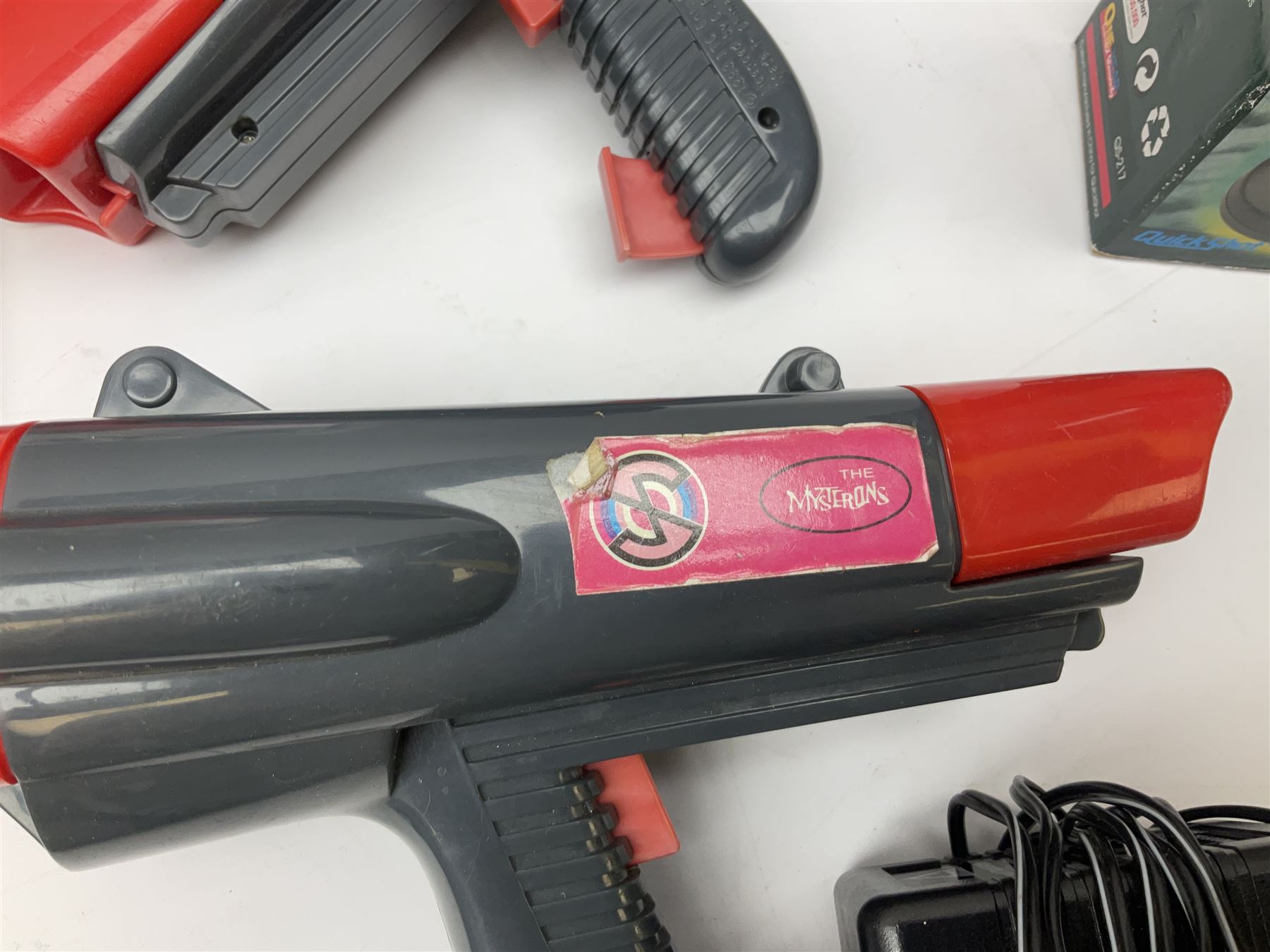 Mad Catz Dual Force Racing Wheel and Foot control for Playstation; Arcadia Image Projecting Game System; pair of Captain Scarlet and the Misterons phaser guns etc