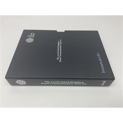The Royal Mint United Kingdom 2018 proof coin set, commemorative edition, cased with certificate