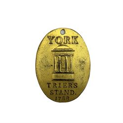 York Trier's Stand gilt pass, bearing date 1768, back named 'CAPTN CASTOBADIE', No. 27