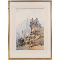 Paul Marny (French/British 1829-1914): Scene in France, watercolour signed and indistinctly titled 44cm x 30cm 