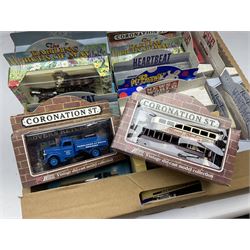 Large collection of Lledo/ Days Gone die-cast models including Antiques Roadshow, Coronation Street, The Darling Birds of May, The Rupert Collection, Heartbeat and others, all boxed (70