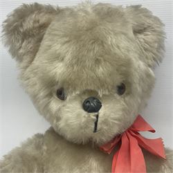 Lefray teddy bear, together with a smaller play worn teddy bear, tallest H53cm