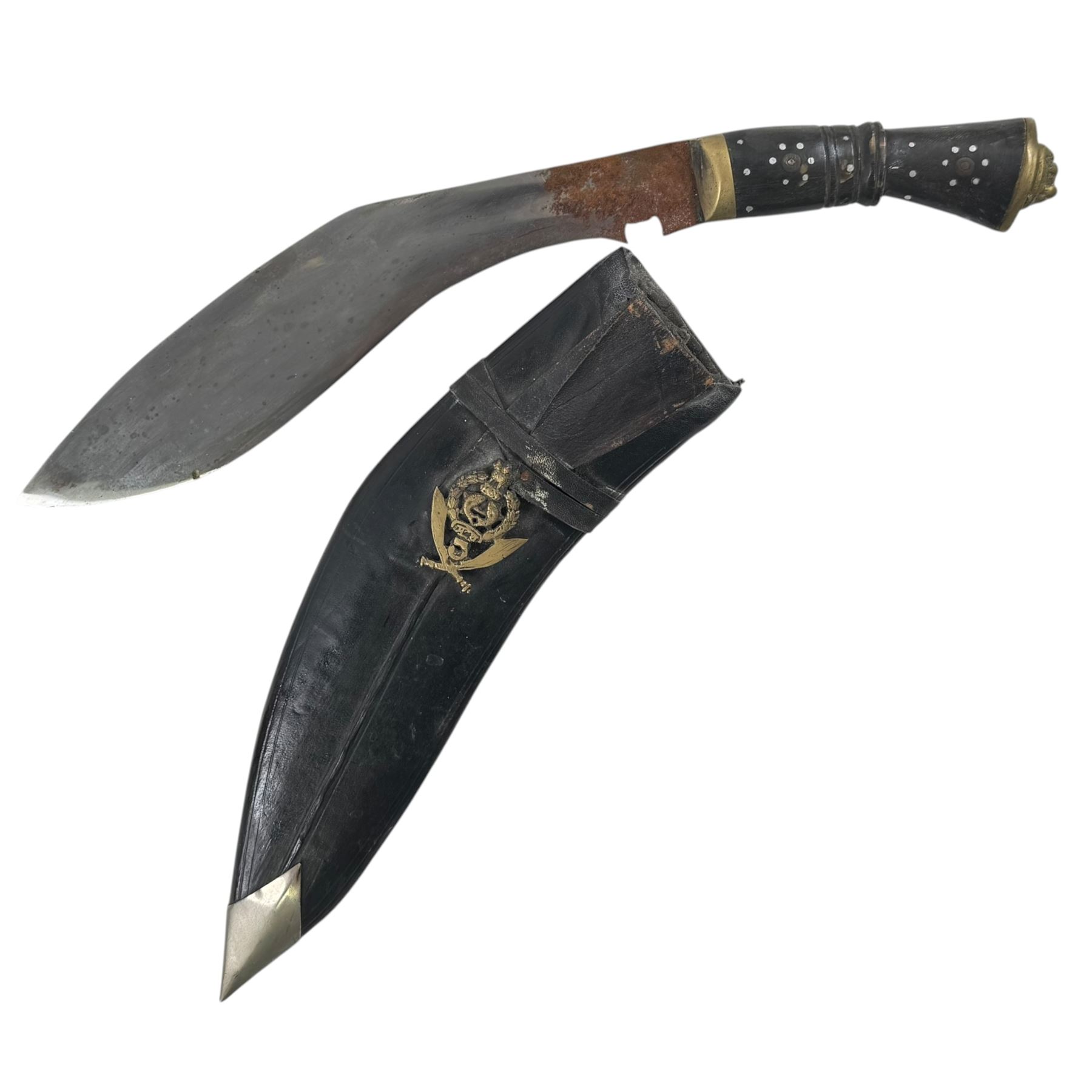 Model cannon, together with Kukri, copper power flask etc 