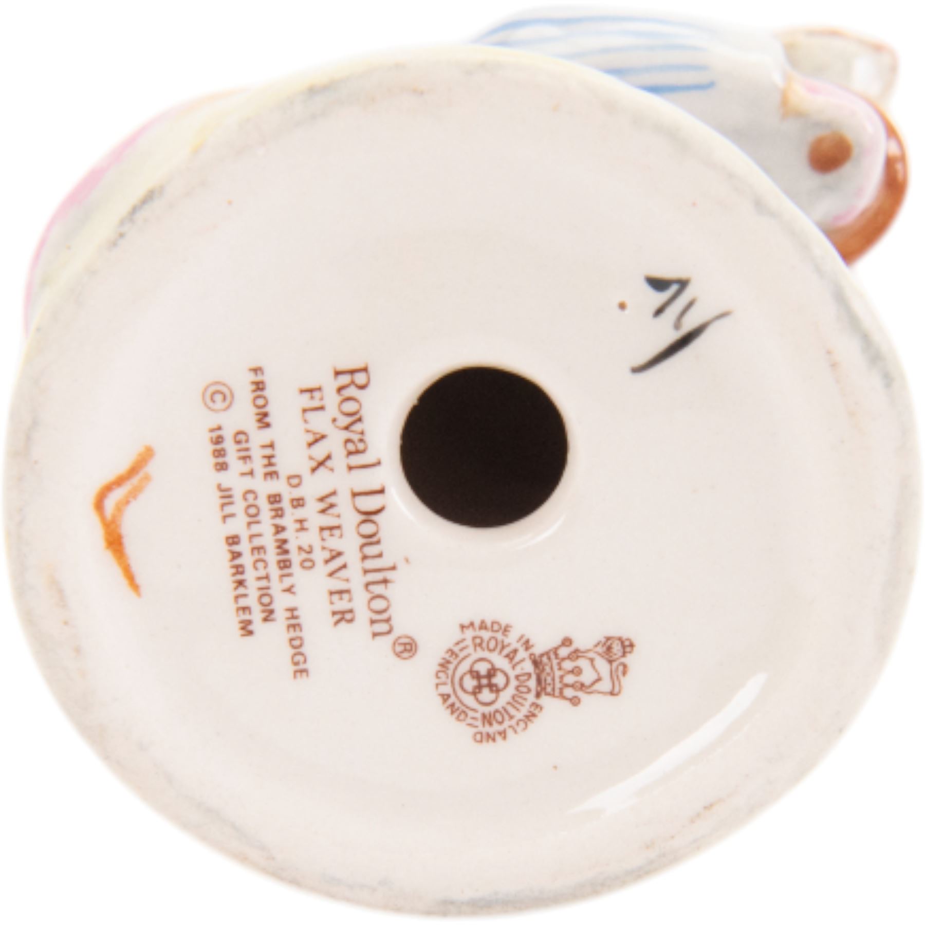 Twelve Royal Doulton Bramley Hedge figures, including Wilfred Entertains DBH23, Mrs Toadflax DBH11, Conker DBH21, Poppy Eyebright DBH1, Flax Weaver DBH20