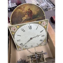 Six 19th century longcase clock movements, including brass dial by William Clark of Kendal, painted dial by Bartliff of Malton, etc