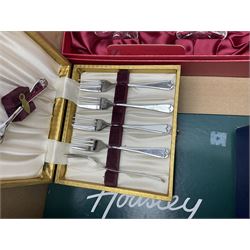 Juliana Treasure trinket, together with Stuart Crystal Redhouse Collection wine glasses, other glasses and flatware, in two boxes