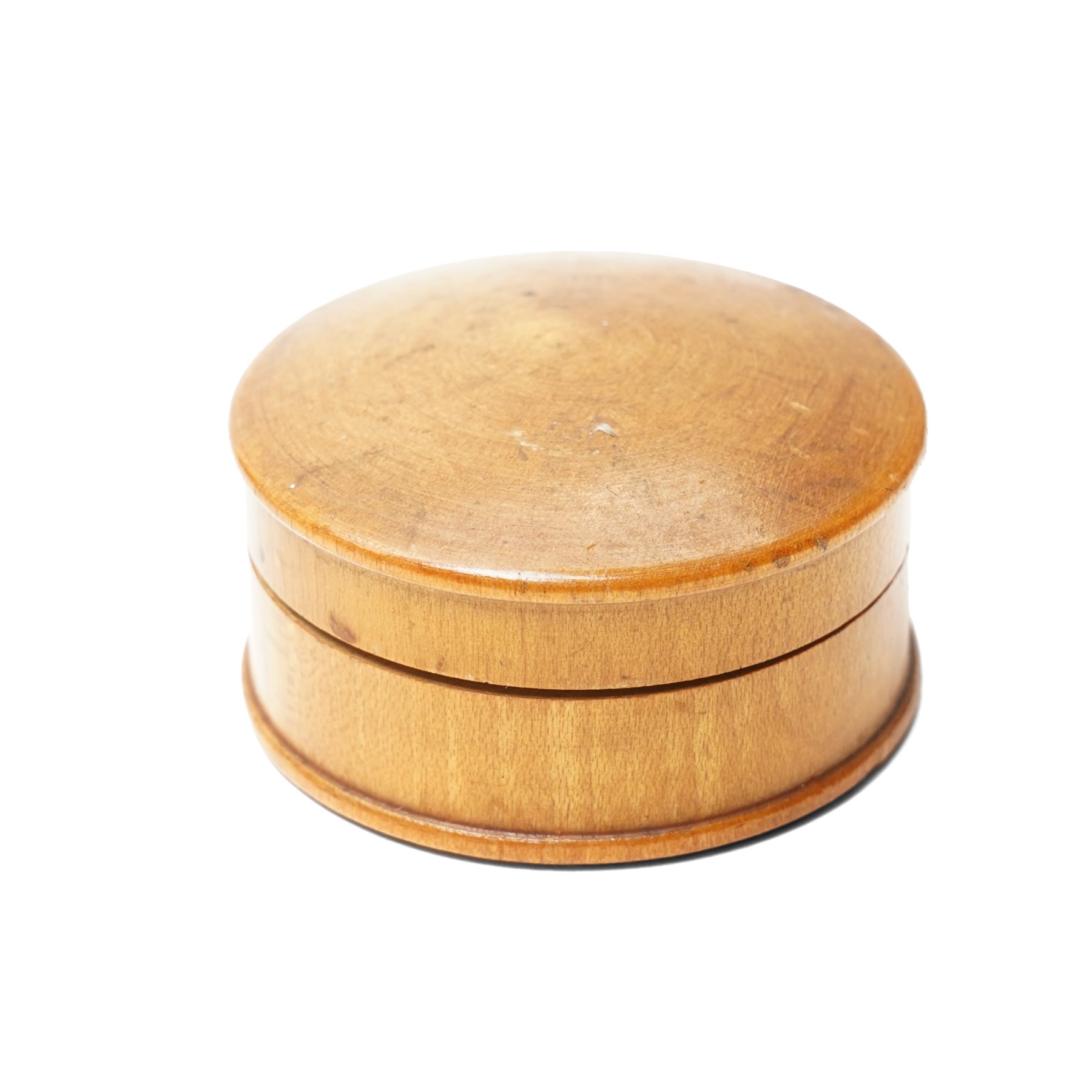 19th century pantochronometer, with central compass under domed glazed cover, within a turned lidded sycamore case, with patent pantochronometer label beneath