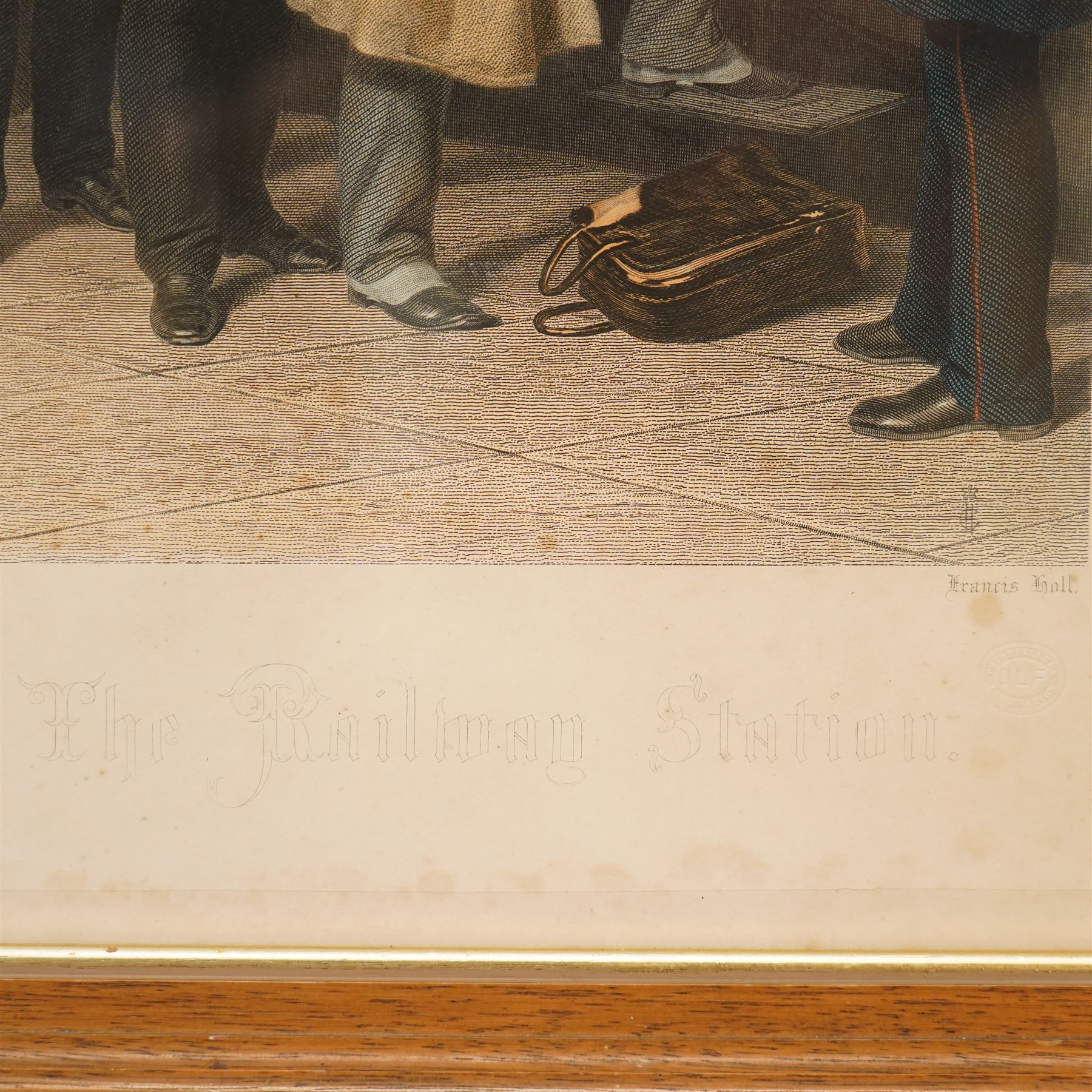 After William Powell Frith RA (British 1819-1909): 'The Railway Station', 19th century engraving with hand-colouring pub.1866, 52cm x 110cm