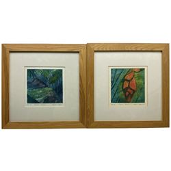 Barbara Cropper (British Contemporary): 'Tioman Island I & III', pair artist's proof coloured aquatints signed titled and numbered 3/6 in pencil, the latter dated '95, 16.5cm x 17cm (2)