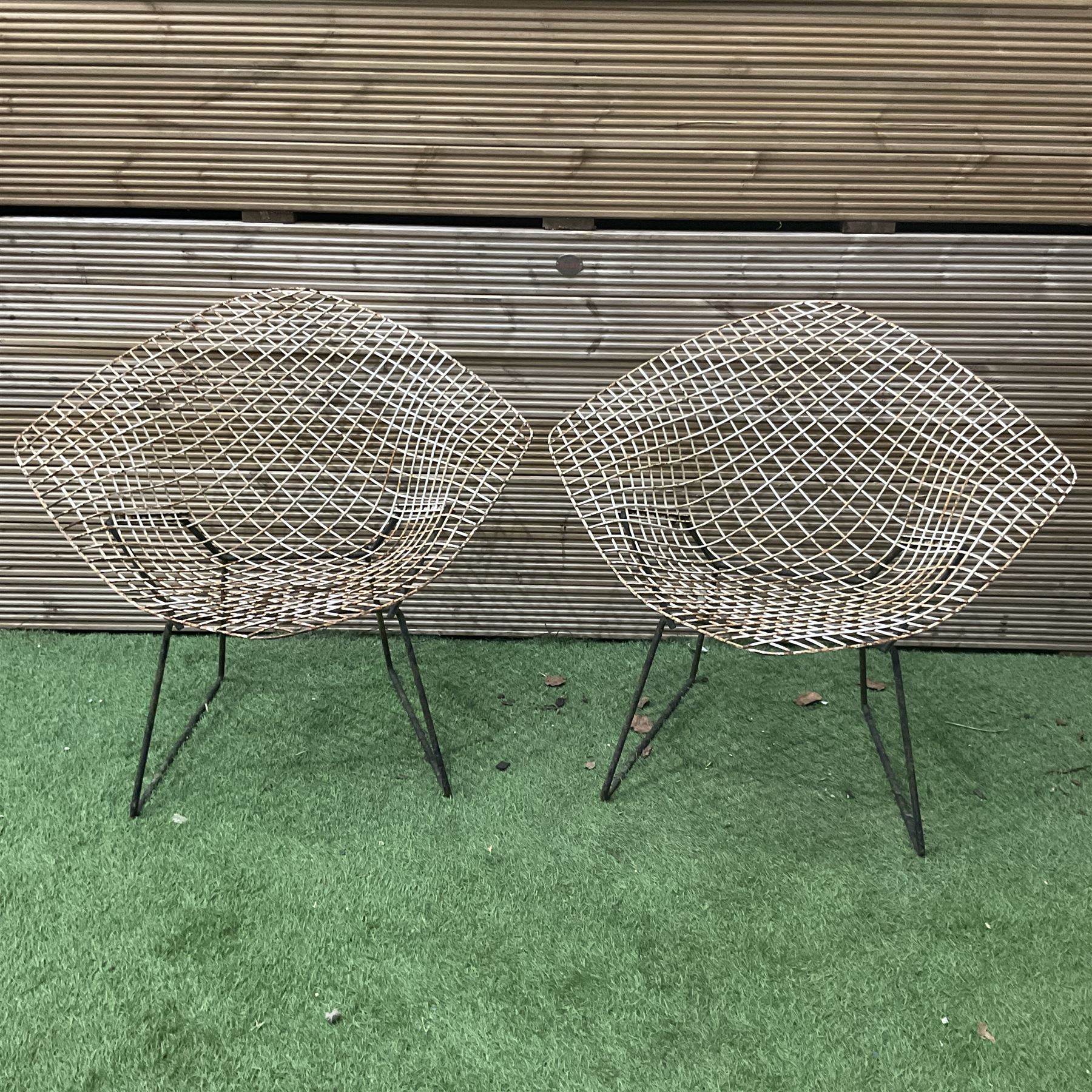 Pair of 1960's lounge chairs after Henry Bertoia diamond design  - THIS LOT IS TO BE COLLECTED BY APPOINTMENT FROM DUGGLEBY STORAGE, GREAT HILL, EASTFIELD, SCARBOROUGH, YO11 3TX