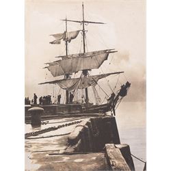 Harry Wanless (British c1872-1934): 'Scarborough' Harbour by Moonlight, watercolour signed with ESK (Kensington School) blind stamp, titled and dated 1895 verso 16cm x 21cm; Charles Edward Wanless (circa 1875-1938), 'Tweddill's Yard Sandside' Scarborough, pen and ink signed with initials and titled 27cm x 21cm and two original photographs by the artist (unframed) (4)
Provenance: private collection purchased 'Wanless Family Studio Sale' David Duggleby 15th June 2009 Lots 16 & 29