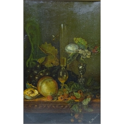  Still Life of Fruit, 19th/early 20th century oil on canvas signed G. Morgan 44cm x 29cm  