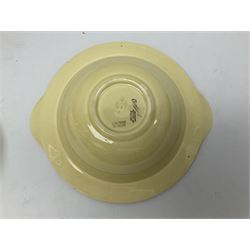 Clarice Cliff twin handled lidded tureen decorated in the Crocus pattern, with printed and impressed marks beneath, W27cm