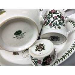 Portmeirion The Botanical Garden pattern tea and dinner wares, to include teapot, milk jug, eight dinner plates, tea cups and saucers, coffee cans, bowls of various sizes etc (approx 85) 