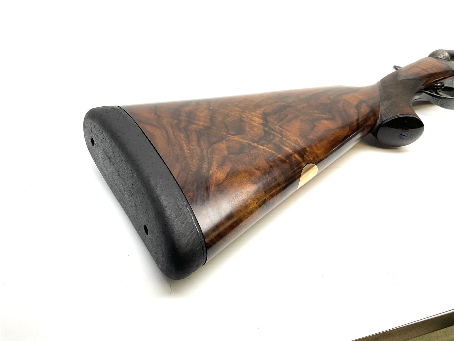 Very fine Westley Richards 12-bore side-by-side double barrel boxlock ejector live pigeon sporting gun, c1910, very heavy and thick 76.5cm blued tightly choked barrels with 2.5