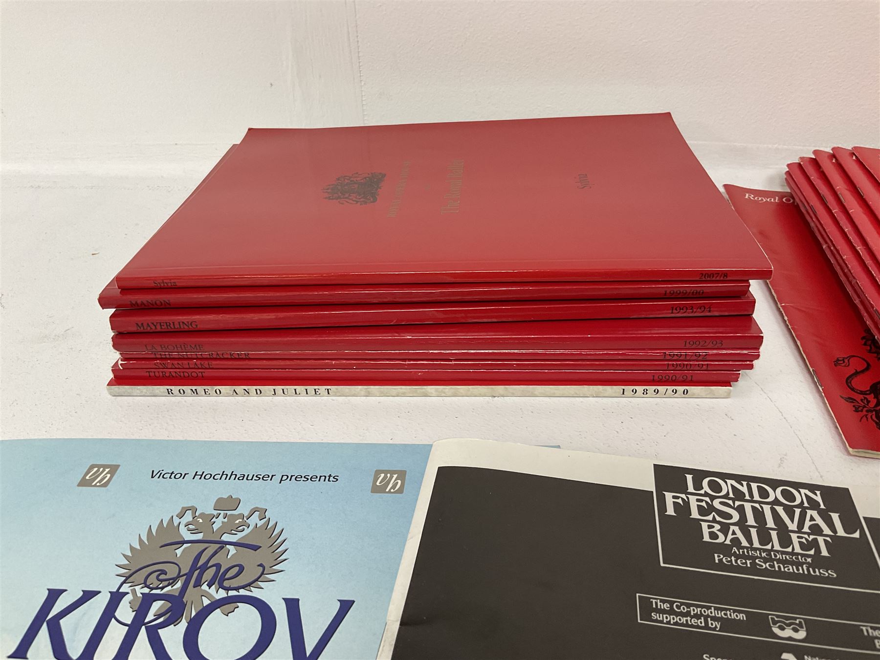 Large collectable of Royal Opera House, ballet and opera theatre programmes, from 1965 to 2008, to include performances of Swan Lake, Romeo & Juliet, Cinderella, Lohengrin, etc together with booklet entitled'Tribute to Rudolf Nuyeyev (1938-1993) 
