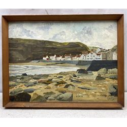 Galler (British 20th Century): Staithes Seafront, oil on board, signed and dated 1966, 45cm x 60cm