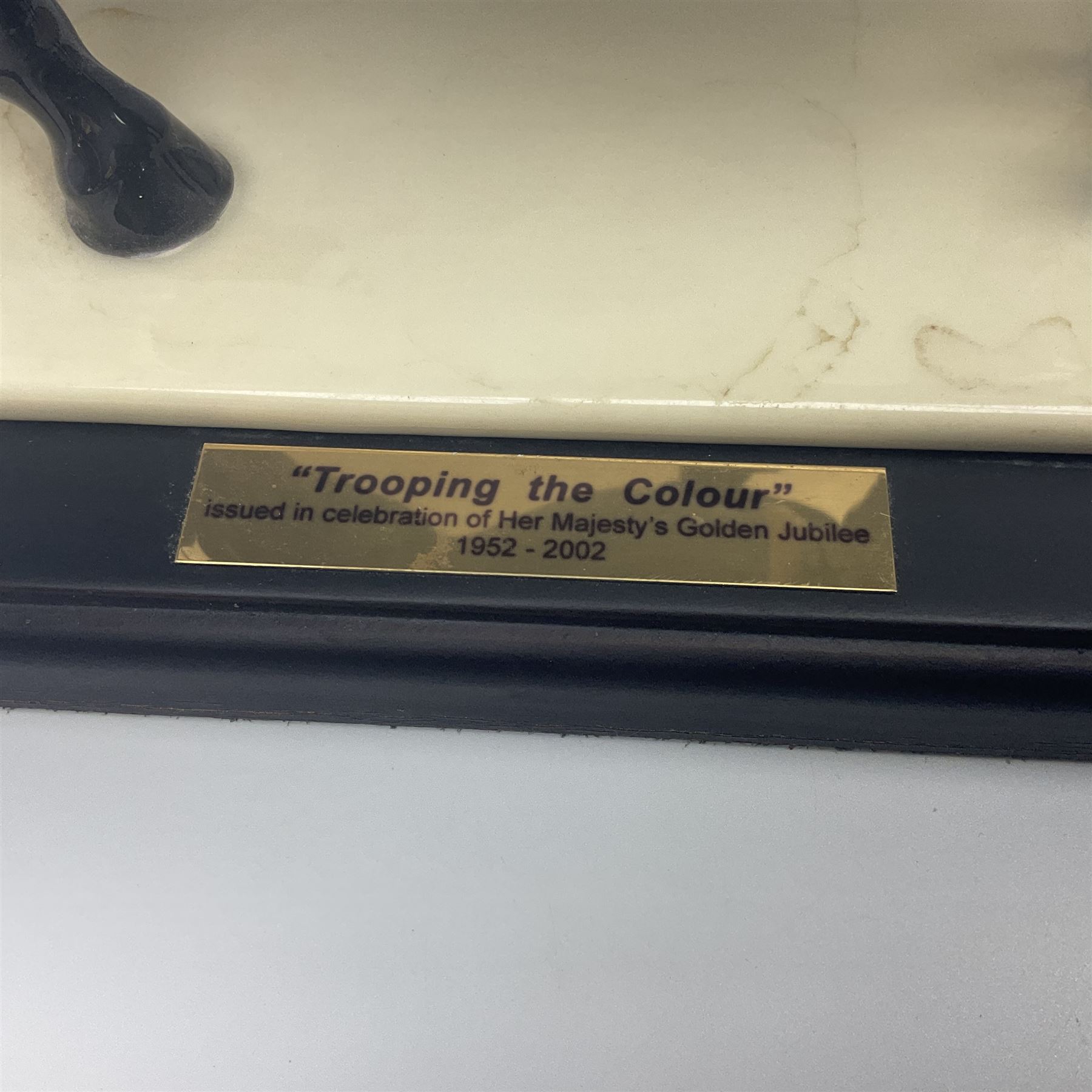 Coalport figure, 'Trooping the Colour', modelled as  Queen Elizabeth II taking the salute at Trooping the Colour, by Timothy Potts, limited edition 124/450