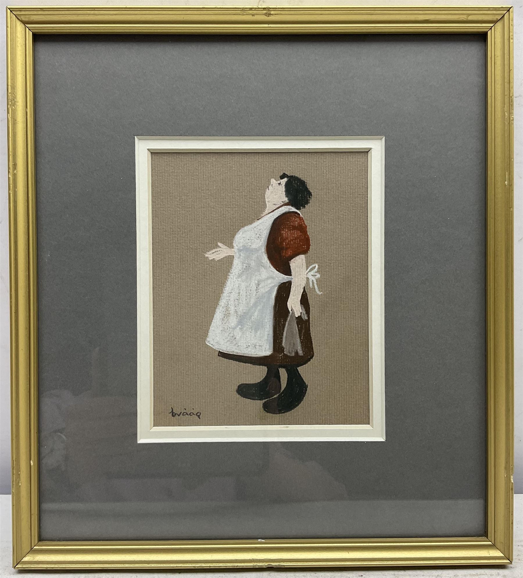 Brian Shields 'Braaq' (Northern British 1951-1997): The Artist's Family - Mother, Father, Self Portrait, and his sister Ann, set of four pastels signed 15cm x 12cm (4)