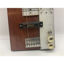 Early 1960s lap steel electric guitar with mahogany body and Plato pick-up, L81.5cm