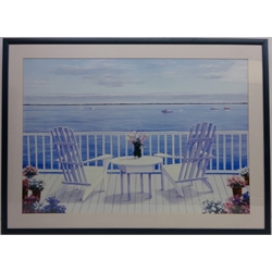 'Key Lime Limbo', colour print after Eileen Seitz, Balcony Looking out to Sea, colour print and after D. Romanello and eight other prints including Seascapes max 63cm x 96cm (10)  
