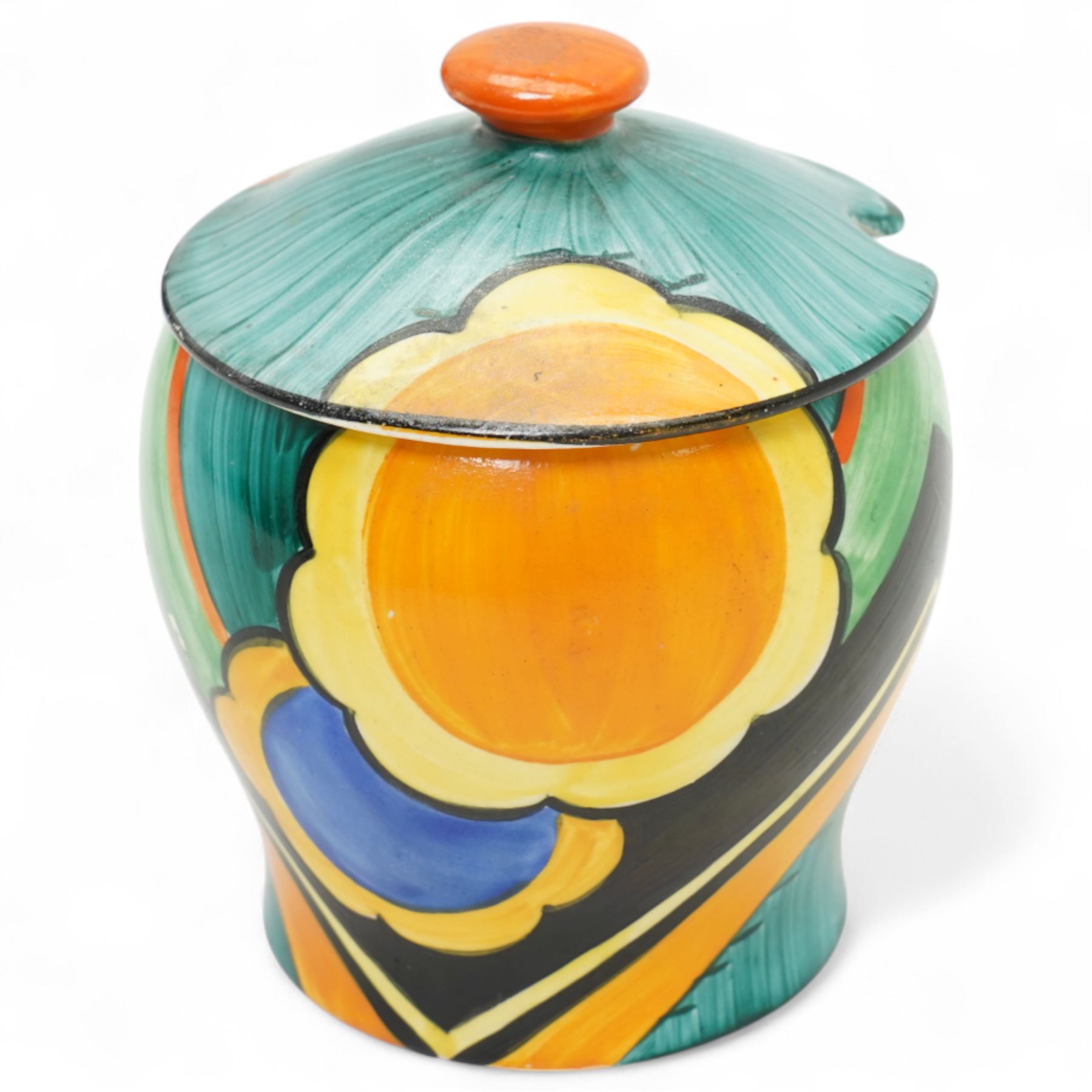 Dorothy Tomes for Grays Pottery art deco covered preserve pot, H10cm