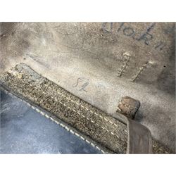 WWII German brown leather holster with side magazine pouch for a Walther P.38 semi-automatic pistol, stamped P38 and OWX 1941 on back L24.5cm