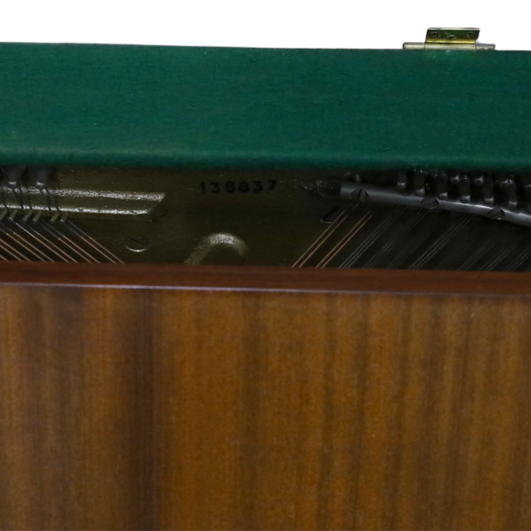 1970s Bentley upright piano, with teak effect veneer, serial no. 138837, H100cm